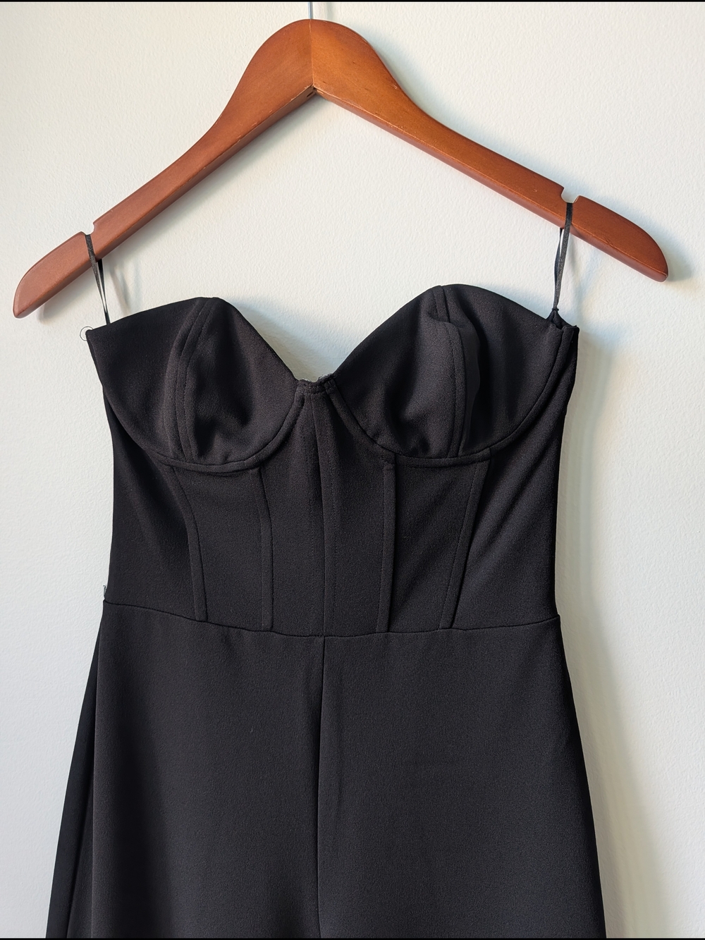 Zara Black Bustier Wide-Leg Jumpsuit NWOT - Picture 3 of 6